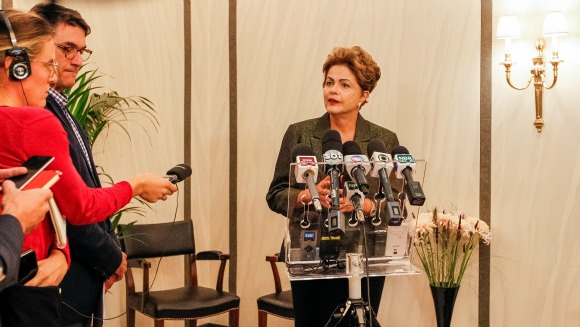 Estocolmo - Suécia, 18/10/2015. Presidenta Dilma Rousseff durante coletiva de imprensa. Foto: Roberto Stuckert Filho/PR